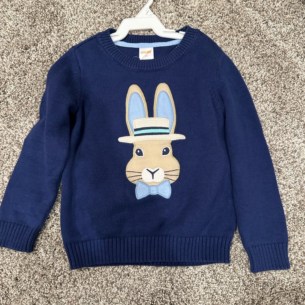 Gymboree 3T Navy Blue Bunny Sweater
